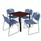 Kee Kee Square Table & Chair Set, Wood, Metal, Polypropylene Top TB3030MHBPBK44BE - alternate 1